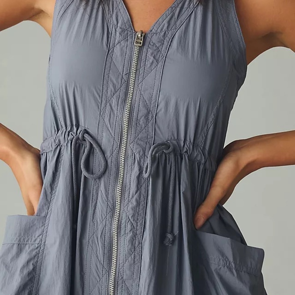 Steel blue/gray zippered dress from Daily Practice by Anthropologie